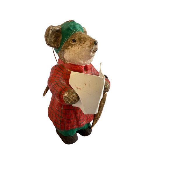 Set Of 3 Vintage Paper Mache Mice Christmas Ornaments With Holiday Costumes - Picture 2 of 11